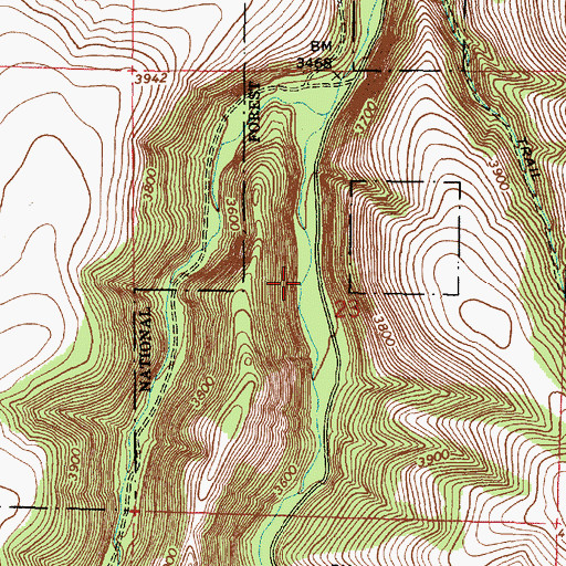 Topographic Map of Spool Cart Recreation Site, OR