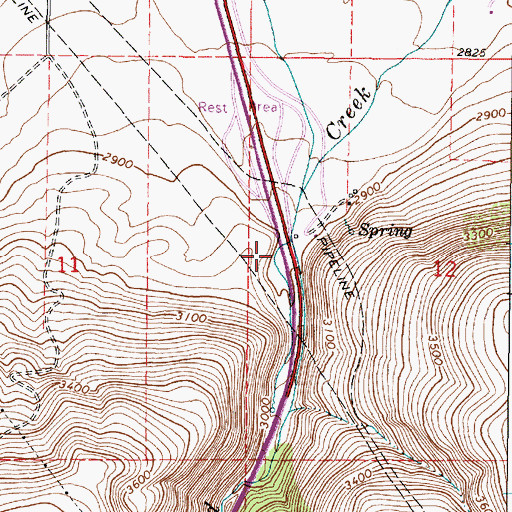 Topographic Map of Charles Reynolds Safety Rest Area, OR