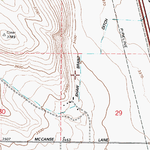 Topographic Map of Pratt Ranch Airstrip (historical), OR