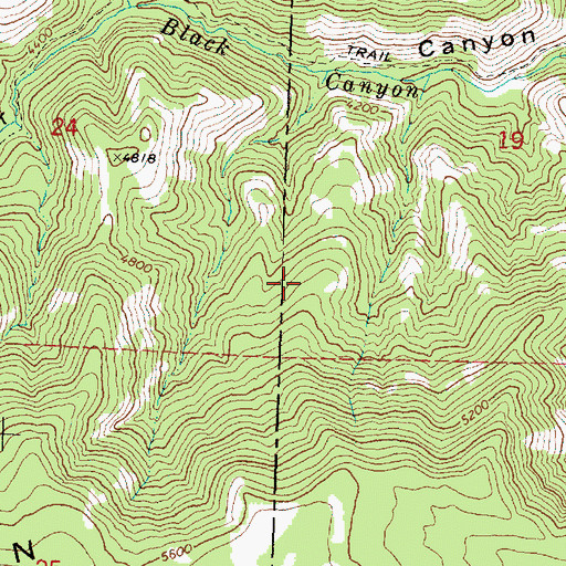 Topographic Map of Black Canyon Wilderness, OR