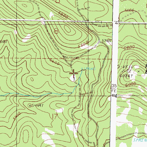 Topographic Map of Fox Camp, OR