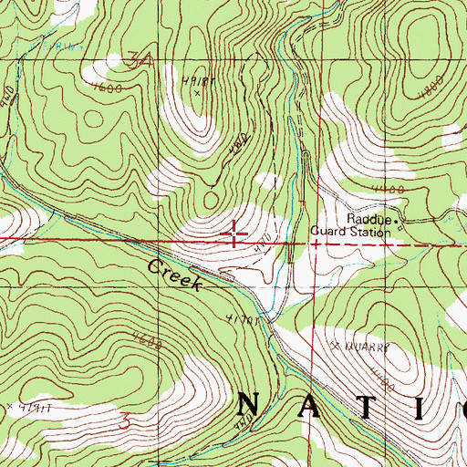 Topographic Map of Cottonwood Recreation Site, OR