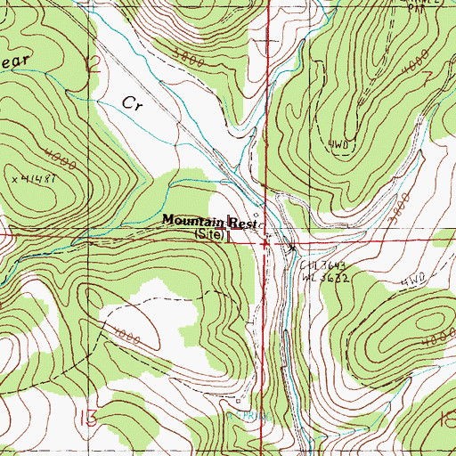 Topographic Map of Mountain Rest, OR