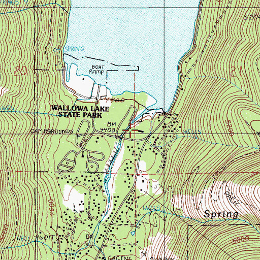 Topographic Map of Wallowa Lake Lodge, OR