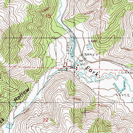 Topographic Map of Davis Ranch, OR