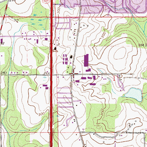 Topographic Map of Mullins, AL