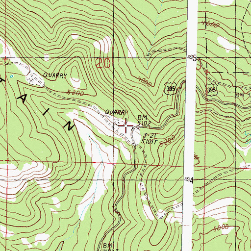 Topographic Map of Long Creek Mountain Summit, OR