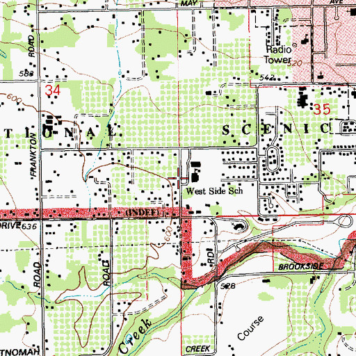 Topographic Map of Westside Elementary School, OR
