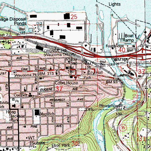 Topographic Map of Winans Park, OR