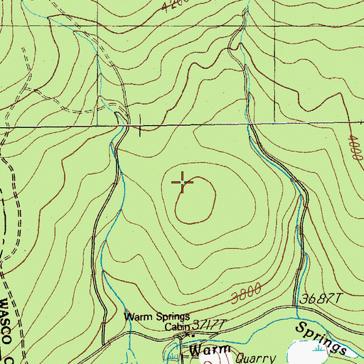 Topographic Map of Red Box, OR