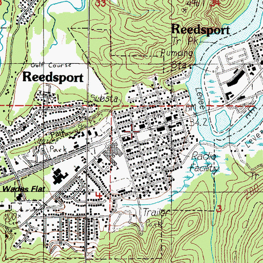 Topographic Map of Lions Park, OR