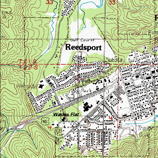 Topographic Map of Bicentennial Park, OR