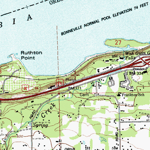 Topographic Map of Ruthton County Park, OR