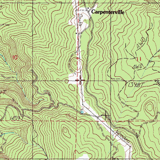 Topographic Map of Burnt Hill Summit, OR
