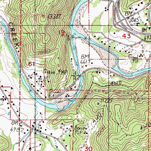 Topographic Map of Yokum Bridge, OR