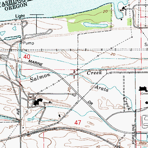 Topographic Map of Salmon Creek, OR