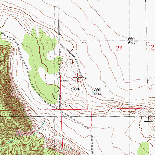 Topographic Map of Andrews Ranch, OR