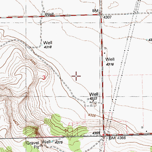 Topographic Map of Pitcher Ranch, OR