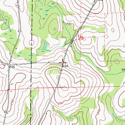 Topographic Map of Sanders Spur, AL