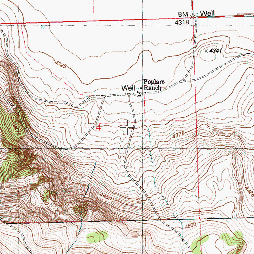Topographic Map of Parks Ranch, OR