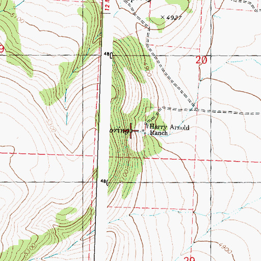 Topographic Map of Harry Arnold Spring, OR
