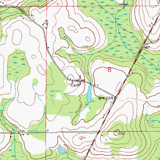Topographic Map of Smith Cemetery, AL