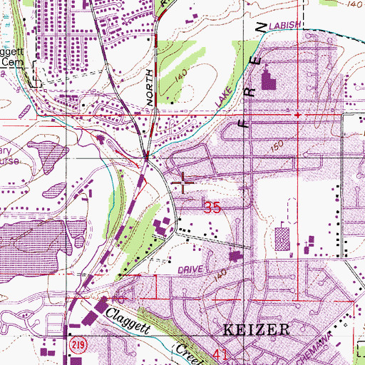 Topographic Map of Wilark County Park, OR