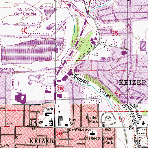 Topographic Map of Northside County Park, OR