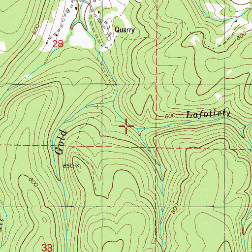 Topographic Map of Carter Creek, OR