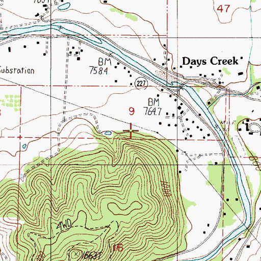 Topographic Map of The Heights, OR