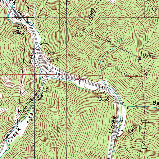 Topographic Map of Canyon Creek Forest State Park, OR
