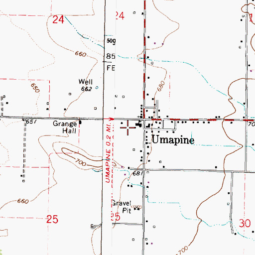 Topographic Map of Umapine High and Elementary School (historical), OR