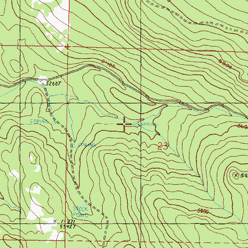 Topographic Map of HCB Spring, OR