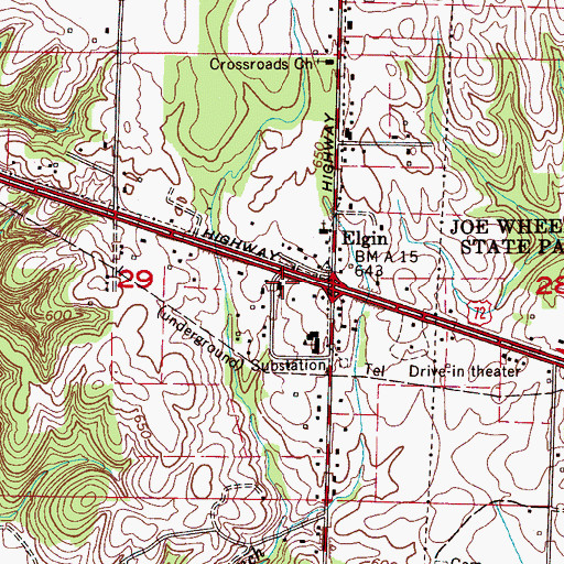 Topographic Map of Elgin Church, AL