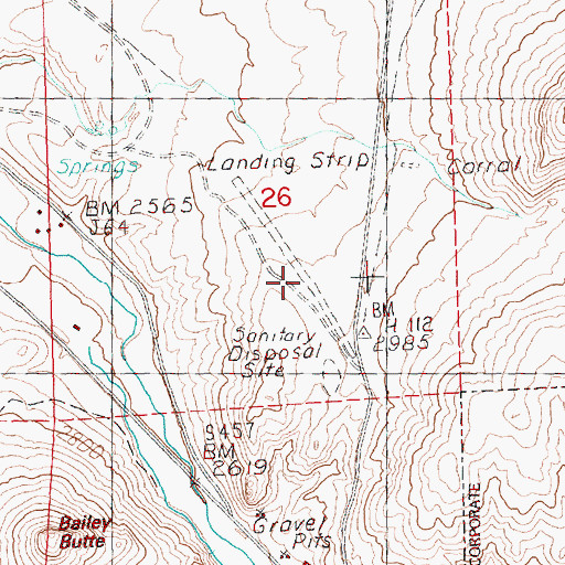 Topographic Map of Mitchell Airstrip (historical), OR