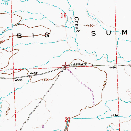Topographic Map of Summit Prairie School (historical), OR