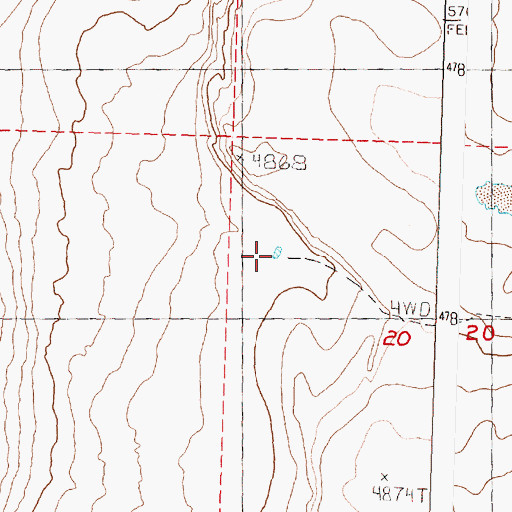 Topographic Map of Goose Egg Reservoir, OR