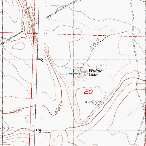 Topographic Map of Walters Lake Waterhole, OR