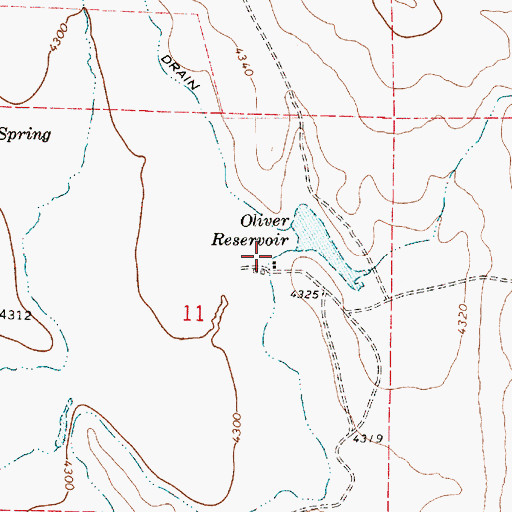 Topographic Map of Oliver Ranch, OR