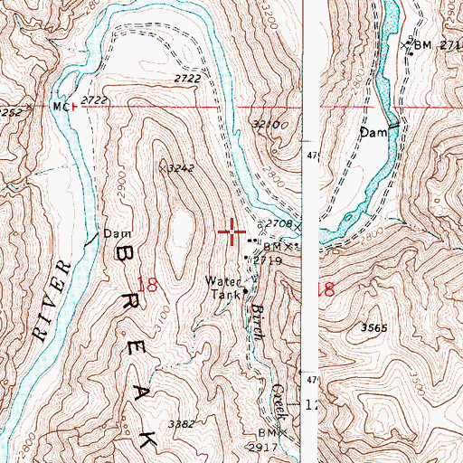 Topographic Map of Henry Ranch, OR