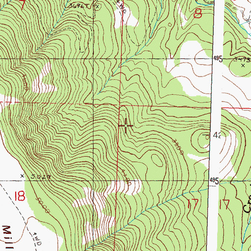 Topographic Map of Mule Pasture Spring, OR