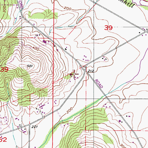 Topographic Map of Hillside School (historical), OR