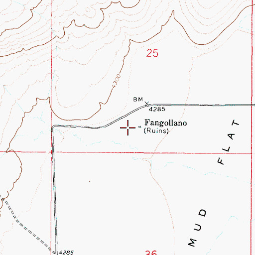 Topographic Map of Fangollano Post Office (historical), OR