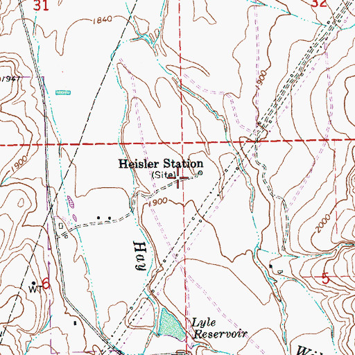 Topographic Map of Heisler Post Office (historical), OR