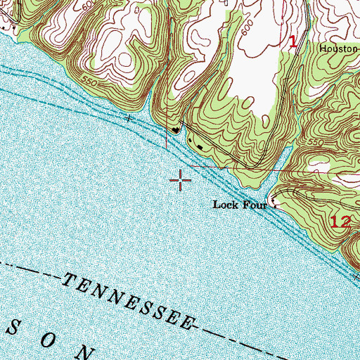 Topographic Map of Muscle Shoals Sailing Club, AL