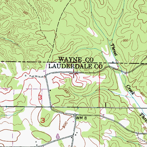Topographic Map of Piney Grove Church, AL