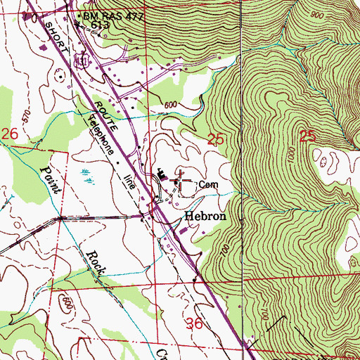 Topographic Map of Hebron Church, AL