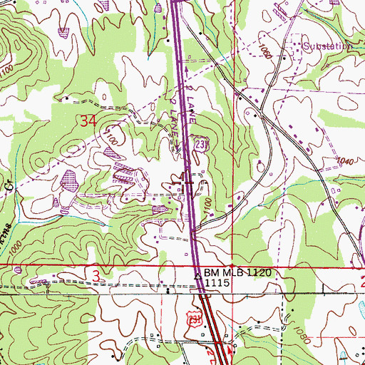 Topographic Map of Lifegate Church, AL