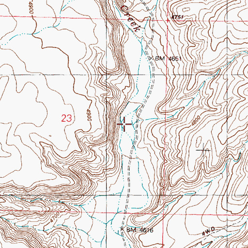 Topographic Map of Rough Canyon Creek, OR