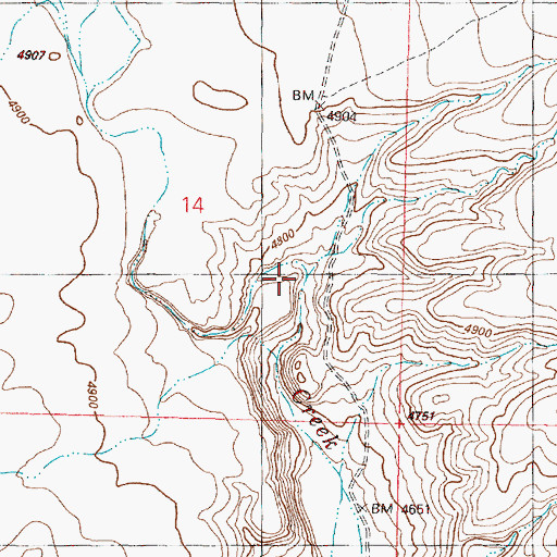Topographic Map of Five Draws Creek, OR